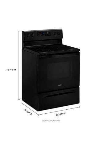 5.3 cu. ft. Whirlpool® electric range with Frozen Bake™ technology.