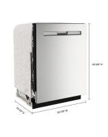 Top control dishwasher with Third Level Rack and Dual Power Filtration.