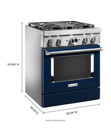 KitchenAid® 30'' Smart Commercial-Style Dual Fuel Range with 4 Burners