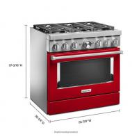KitchenAid® 36'' Smart Commercial-Style Dual Fuel Range with 6 Burners