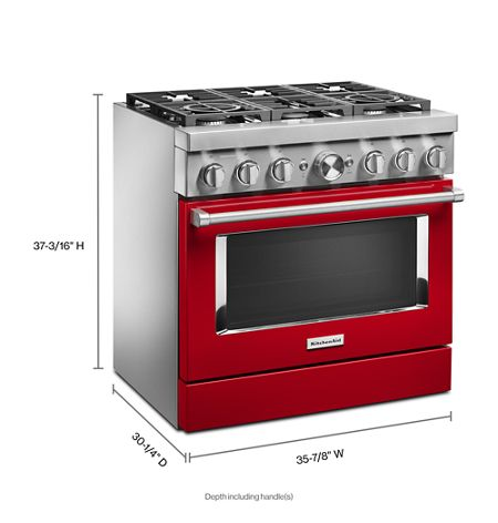KitchenAid® 36'' Smart Commercial-Style Dual Fuel Range with 6 Burners