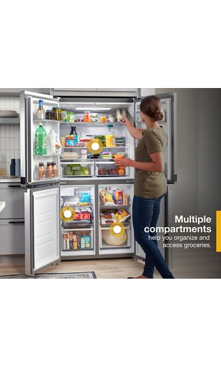 36-inch Wide Counter Depth 4 Door Refrigerator - 19.4 cu. ft.