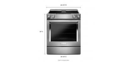 30-Inch 4-Element Electric Downdraft Slide-In Range
