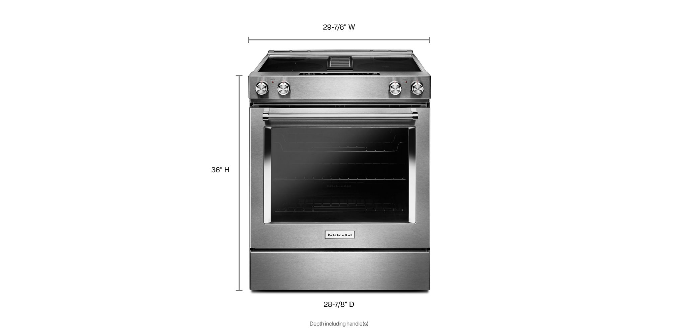 30-Inch 4-Element Electric Downdraft Slide-In Range