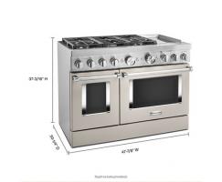 KitchenAid® 48'' Smart Commercial-Style Dual Fuel Range with Griddle