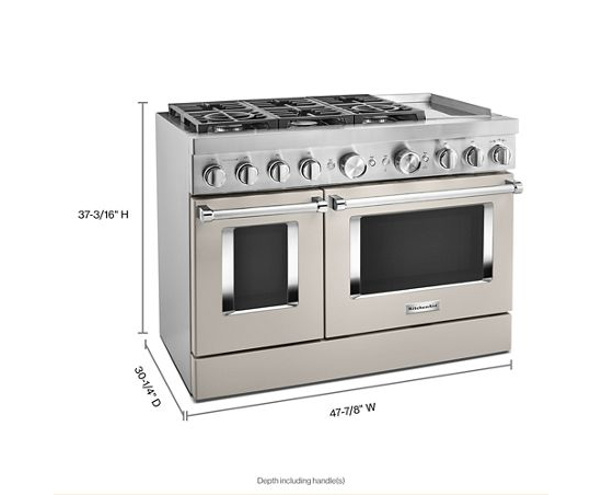 KitchenAid® 48'' Smart Commercial-Style Dual Fuel Range with Griddle
