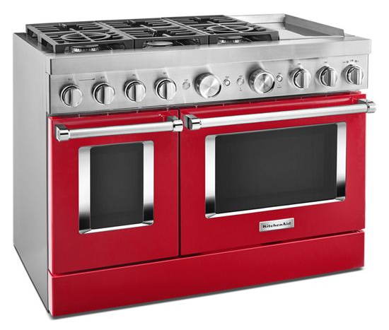 KitchenAid® 48'' Smart Commercial-Style Dual Fuel Range with Griddle