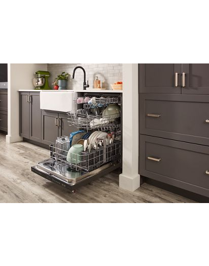 Third Level Jet Rack Dishwasher in PrintShield™ Finish, 41 dBA
