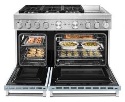 KitchenAid® 48'' Smart Commercial-Style Dual Fuel Range with Griddle