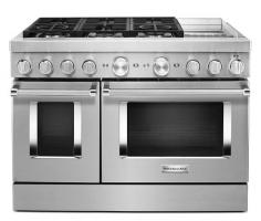KitchenAid® 48'' Smart Commercial-Style Dual Fuel Range with Griddle