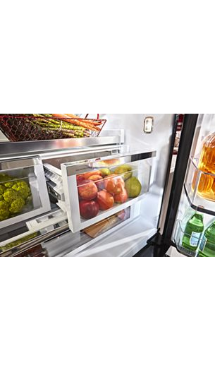 26.8 cu. ft. 36-Inch Width Standard Depth French Door Refrigerator with Exterior Ice and Water and PrintShield™ finish