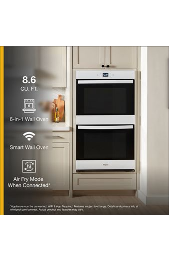 8.6 Total Cu. Ft. Double Wall Oven with Air Fry When Connected