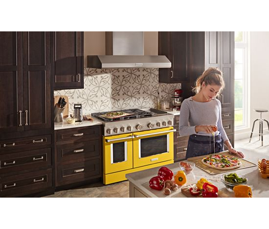 KitchenAid® 48'' Smart Commercial-Style Dual Fuel Range with Griddle