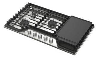 36-inch Gas Cooktop with 2-in-1 Hinged Grate to Griddle