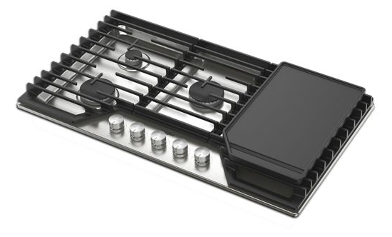 36-inch Gas Cooktop with 2-in-1 Hinged Grate to Griddle