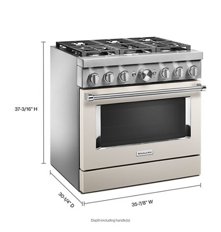 KitchenAid® 36'' Smart Commercial-Style Dual Fuel Range with 6 Burners
