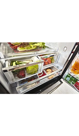 26.8 cu. ft. 36-Inch Width Standard Depth French Door Refrigerator with Exterior Ice and Water and PrintShield™ finish