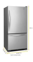 33-inches wide Bottom-Freezer Refrigerator with SpillGuard™ Glass Shelves - 22 cu. ft