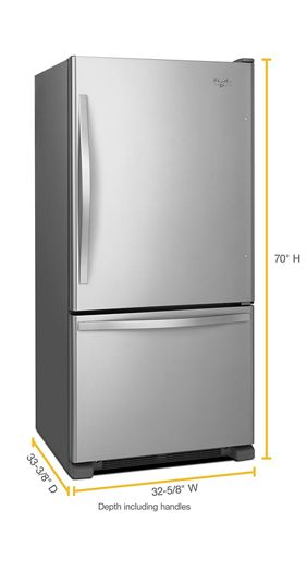 33-inches wide Bottom-Freezer Refrigerator with SpillGuard™ Glass Shelves - 22 cu. ft