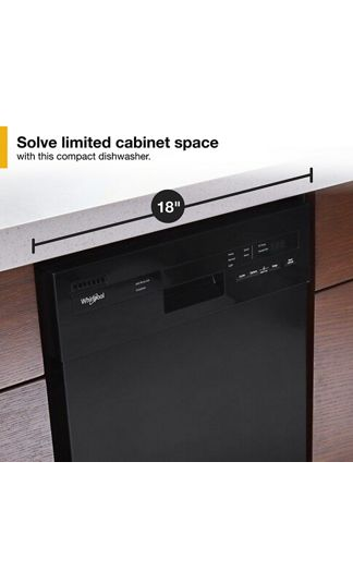 Small-Space Compact Dishwasher with Stainless Steel Tub.