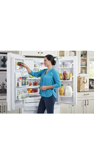36- Inch Wide French Door Refrigerator with PowerCold® Feature - 25 Cu. Ft.