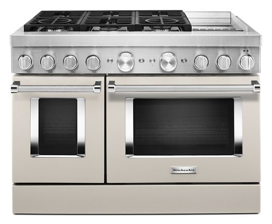 KitchenAid® 48'' Smart Commercial-Style Dual Fuel Range with Griddle