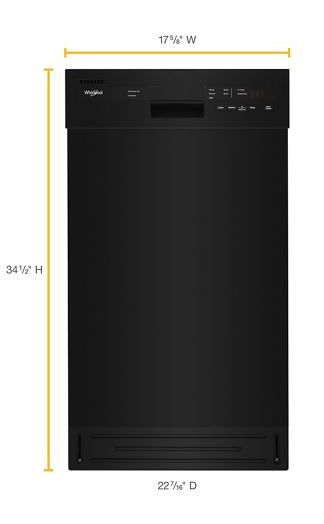 Small-Space Compact Dishwasher with Stainless Steel Tub.