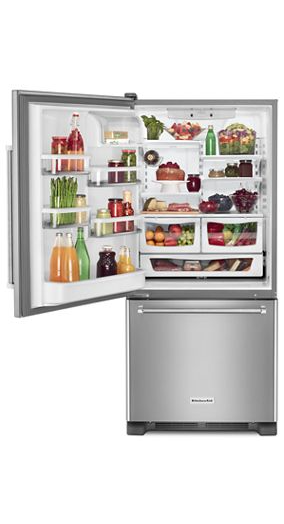 19 cu. ft. 30-Inch Width Full Depth Non Dispense Bottom Mount Refrigerator.