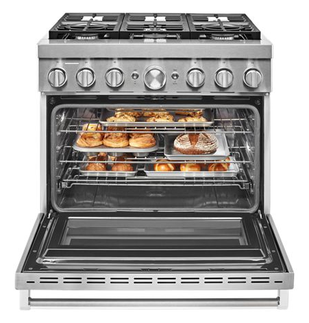 KitchenAid® 36'' Smart Commercial-Style Dual Fuel Range with 6 Burners