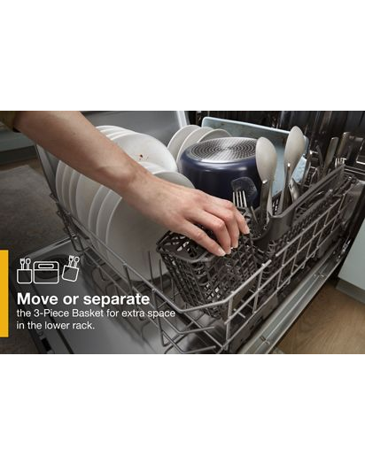 Fingerprint Resistant Quiet Dishwasher with 3rd Rack & Large Capacity