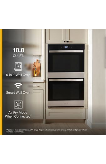 10.0 Total Cu. Ft. Double Wall Oven with Air Fry When Connected