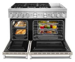 KitchenAid® 48'' Smart Commercial-Style Dual Fuel Range with Griddle