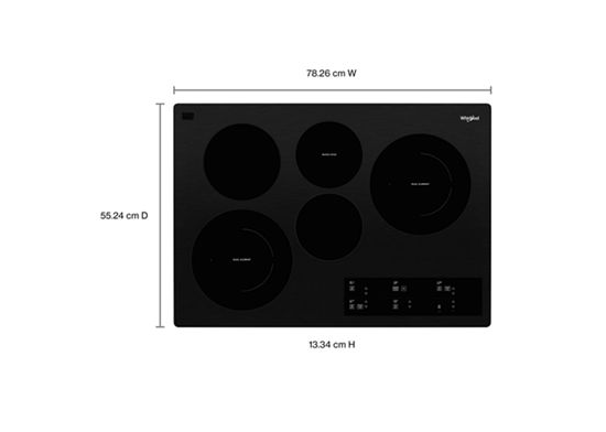 30-inch Electric Ceramic Glass Cooktop with Two Dual Radiant Elements.