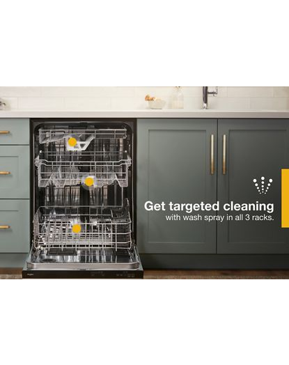 Pocket Handle Dishwasher with 3rd Rack & Large Capacity
