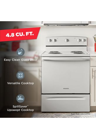 Amana® 30-inch Electric Range with Easy-Clean Glass Door