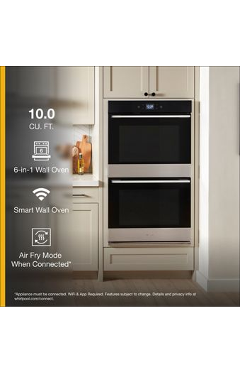 10.0 Total Cu. Ft. Double Wall Oven with Air Fry When Connected.