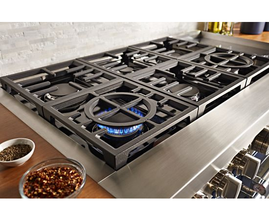 KitchenAid® 48'' Smart Commercial-Style Dual Fuel Range with Griddle