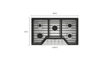 36-inch Gas Cooktop with EZ-2-Lift™ Hinged Cast-Iron Grates