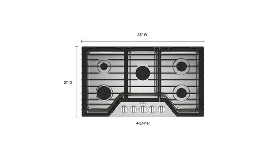 36-inch Gas Cooktop with EZ-2-Lift™ Hinged Cast-Iron Grates