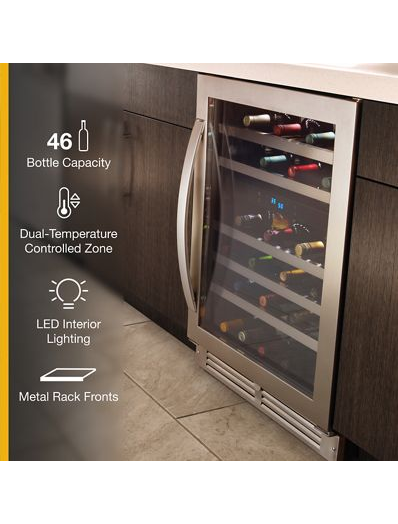 24-inch Wide Undercounter Wine Center with 46-Bottle Wine Storage