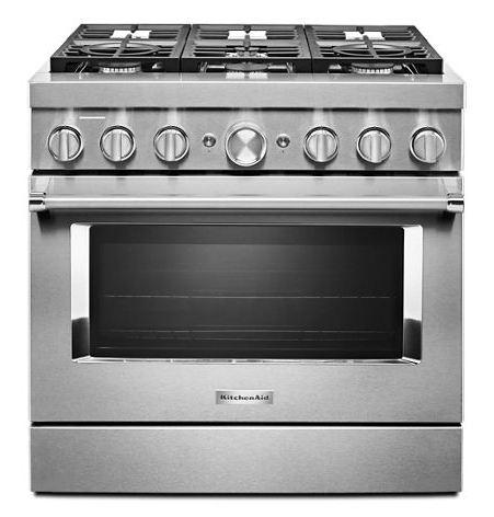 KitchenAid® 36'' Smart Commercial-Style Dual Fuel Range with 6 Burners