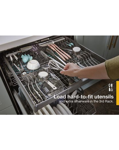 Large Capacity Dishwasher with 3rd Rack.