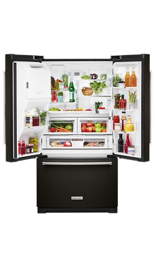 26.8 cu. ft. 36-Inch Width Standard Depth French Door Refrigerator with Exterior Ice and Water and PrintShield™ finish