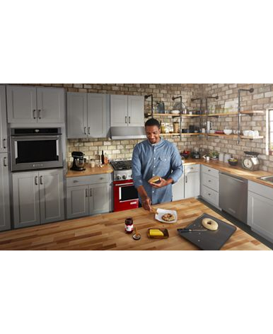 KitchenAid® 30'' Smart Commercial-Style Dual Fuel Range with 4 Burners