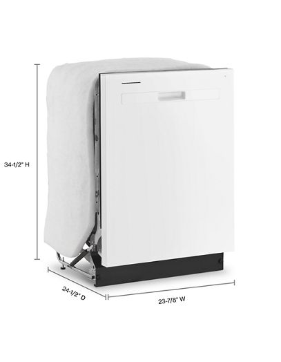 Quiet Dishwasher with Boost Cycle and Pocket Handle