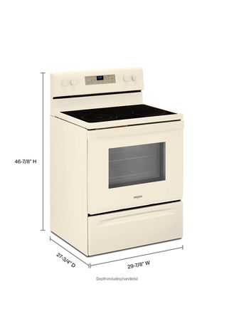 5.3 cu. ft. Whirlpool® electric range with Frozen Bake™ technology.