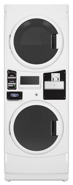Commercial Electric Stack Washer/Dryer, Coin Drop Ready