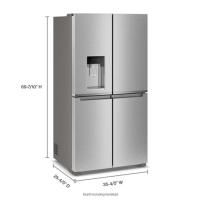 36-Inch Counter Depth 4 Door Refrigerator with Ice Maker in Door