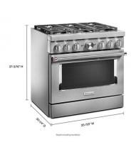 KitchenAid® 36'' Smart Commercial-Style Dual Fuel Range with 6 Burners