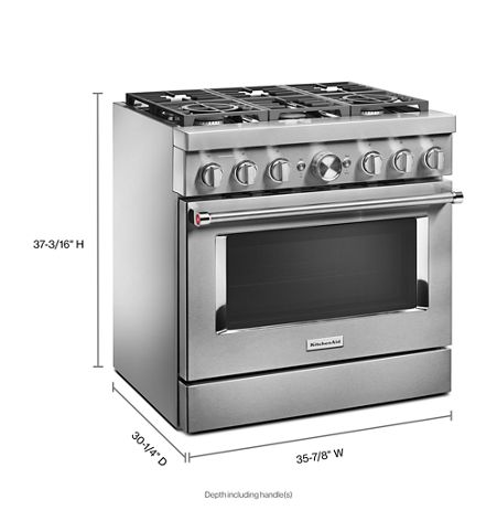 KitchenAid® 36'' Smart Commercial-Style Dual Fuel Range with 6 Burners